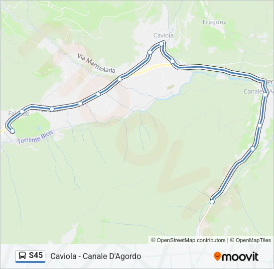 S45 Bus Line Map