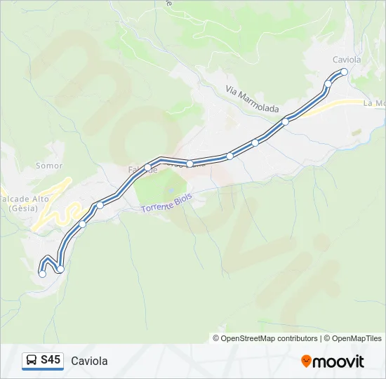 S45 Bus Line Map