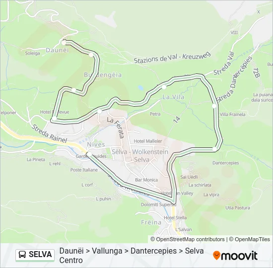 SELVA Bus Line Map
