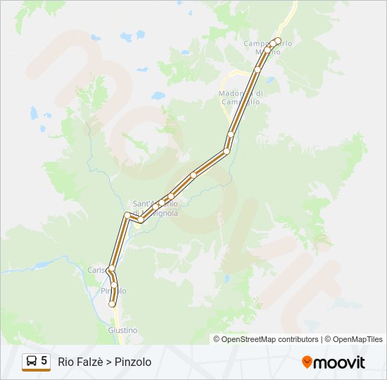 5 Bus Line Map