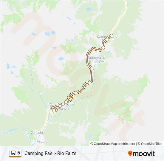 5 Bus Line Map