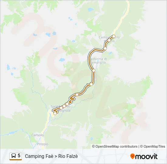 5 Bus Line Map