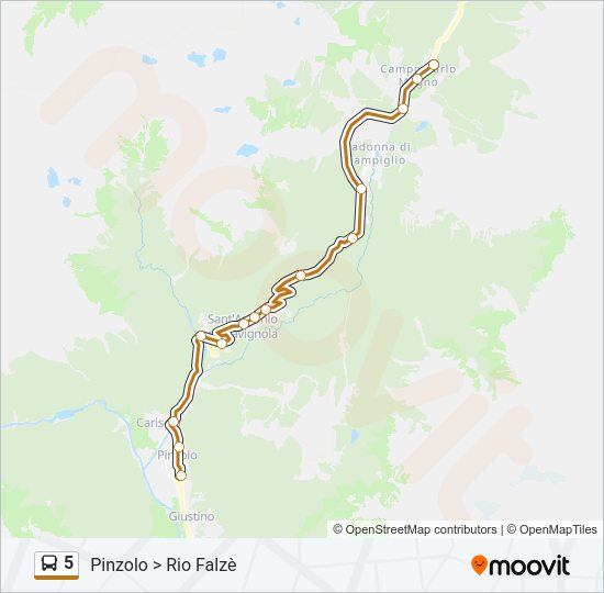 5 Bus Line Map