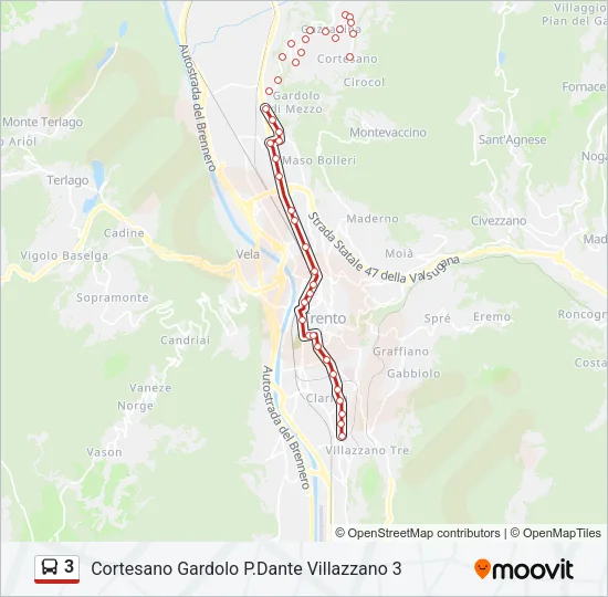 3 Bus Line Map