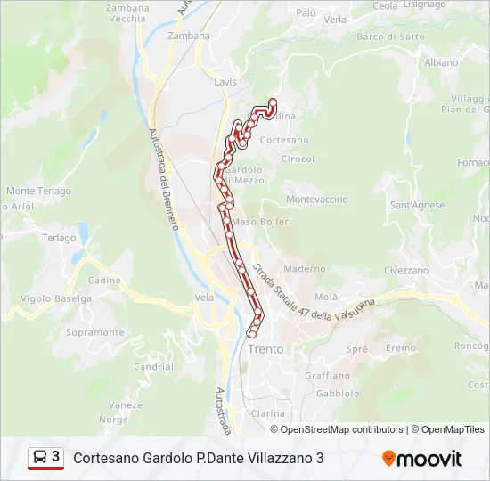 3 Bus Line Map