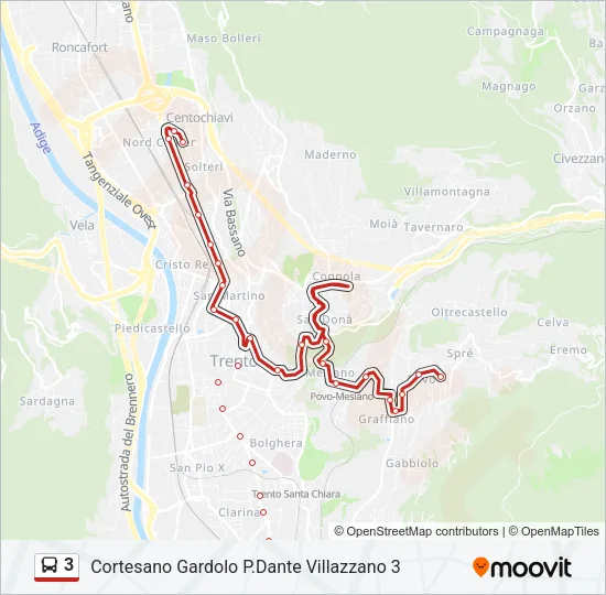 3 Bus Line Map