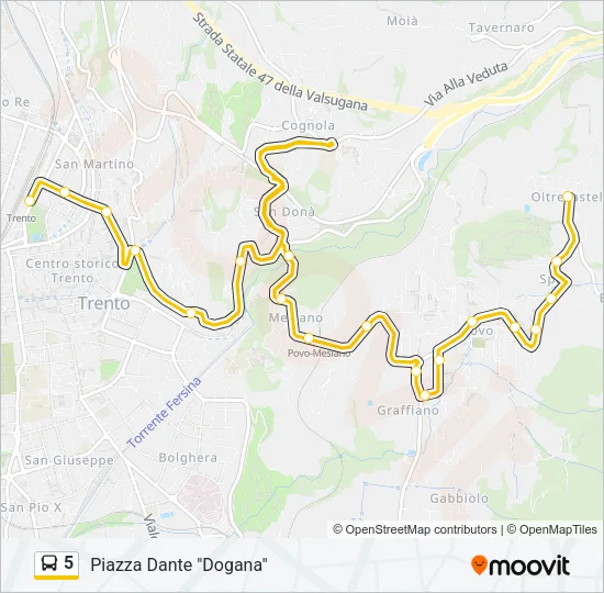 5 Bus Line Map