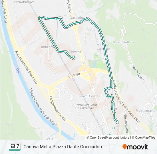 7 Bus Line Map