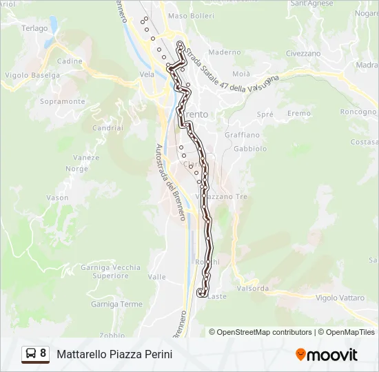 8 Bus Line Map