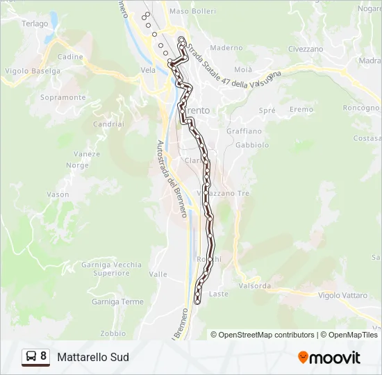 8 Bus Line Map