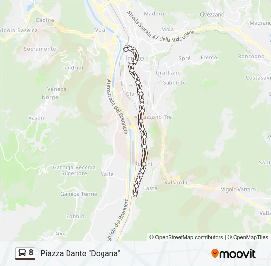 8 Bus Line Map