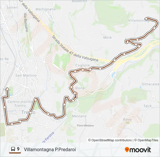 9 Bus Line Map