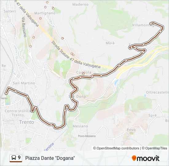 9 Bus Line Map