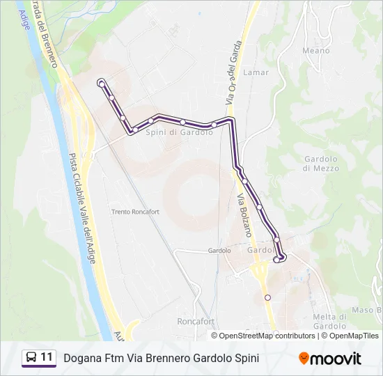 11 Bus Line Map