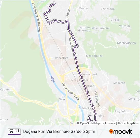 11 Bus Line Map