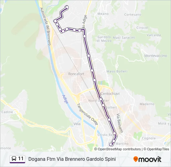 11 Bus Line Map