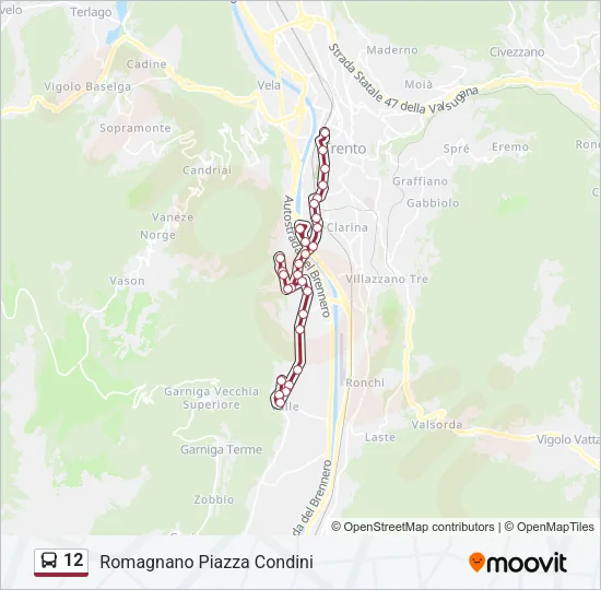 12 Bus Line Map