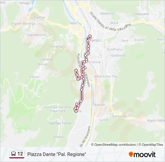 12 Bus Line Map