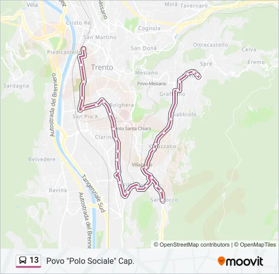 13 Bus Line Map