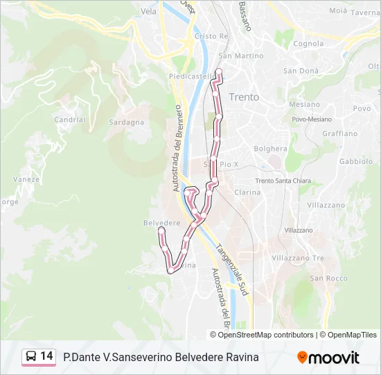 14 Bus Line Map