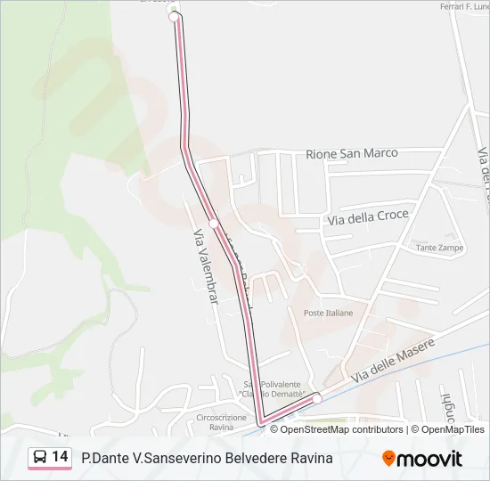 14 Bus Line Map