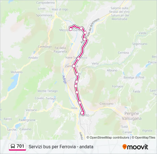 701 Bus Line Map