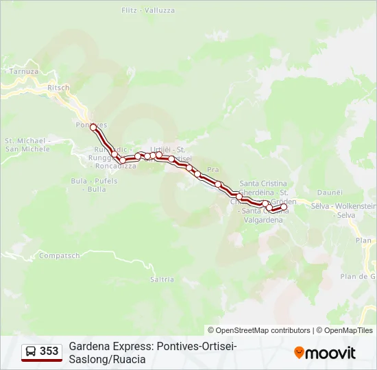353 Bus Line Map