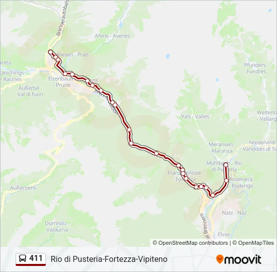411 Bus Line Map