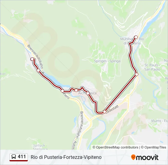 411 Bus Line Map