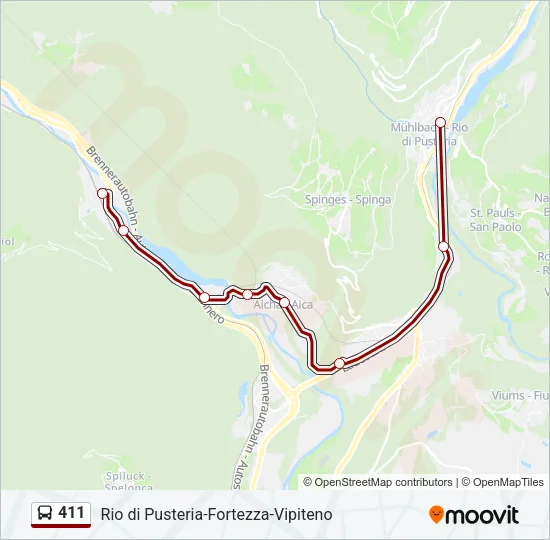 411 Bus Line Map