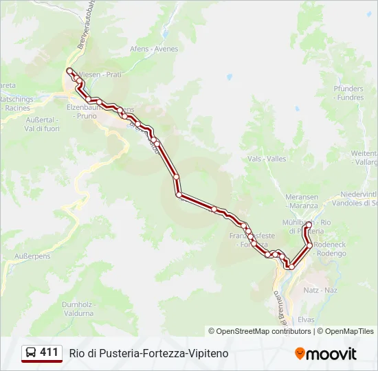 411 Bus Line Map