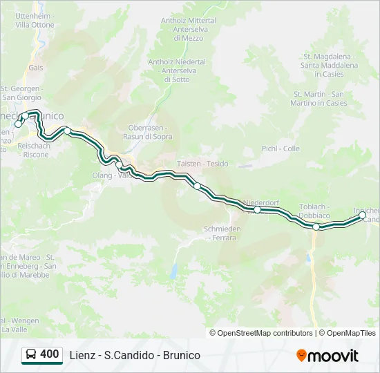 400 Bus Line Map