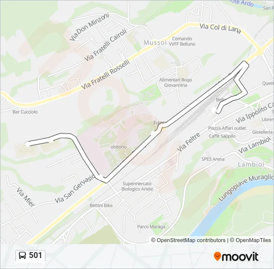 501 Bus Line Map
