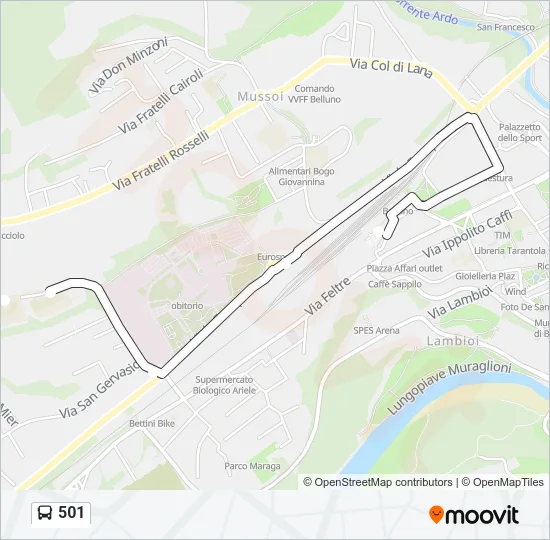 501 Bus Line Map