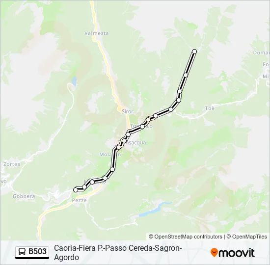 B503 Bus Line Map