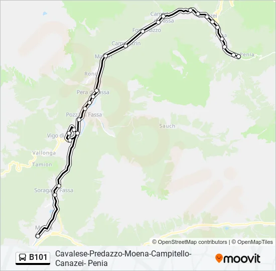B101 Bus Line Map