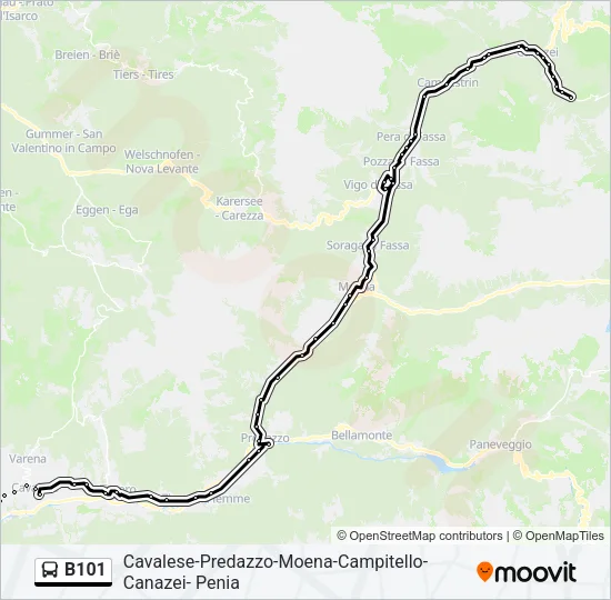 B101 Bus Line Map