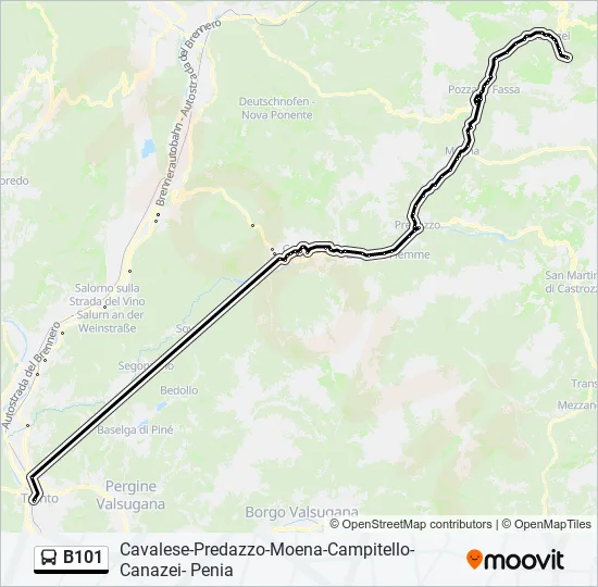 B101 Bus Line Map