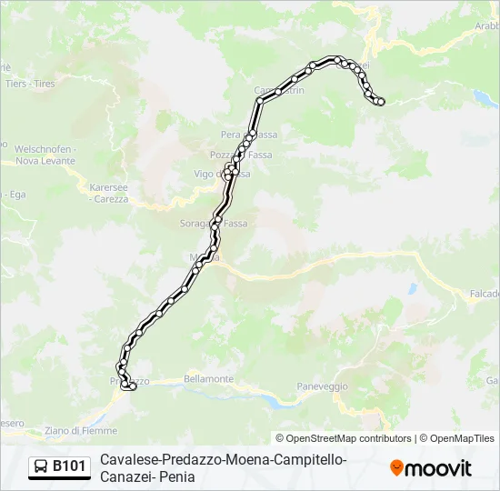 B101 Bus Line Map