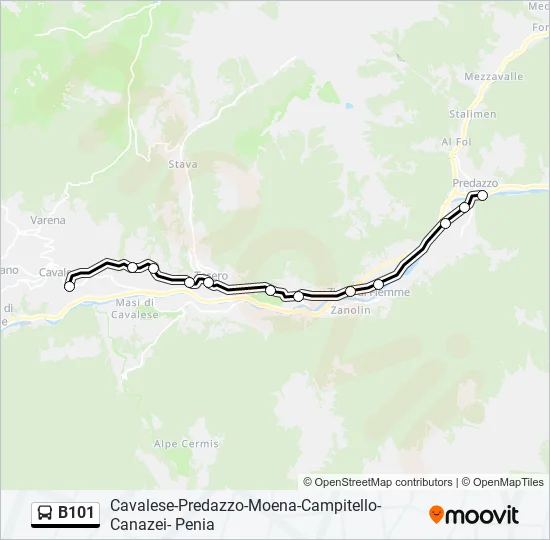 B101 Bus Line Map