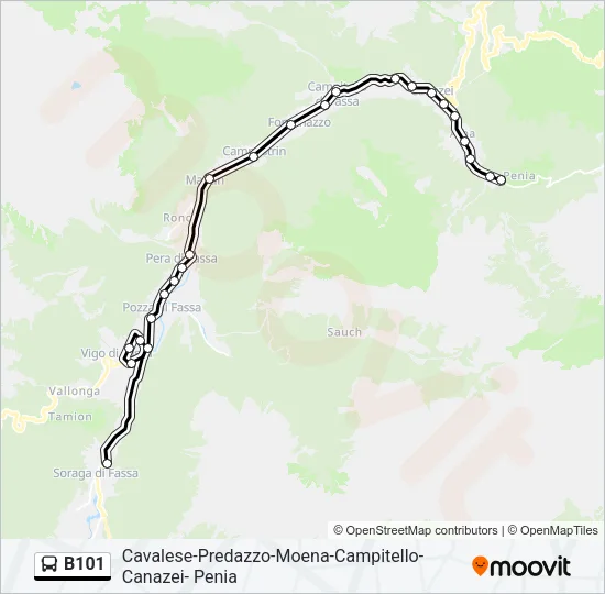 B101 Bus Line Map
