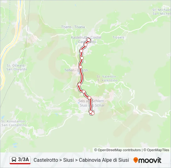 3/3A Bus Line Map