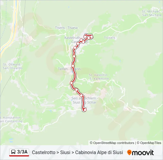 3/3A Bus Line Map