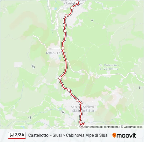 3/3A Bus Line Map