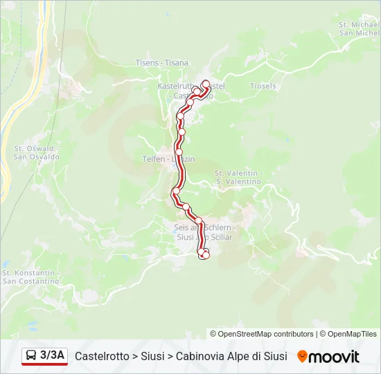 3/3A Bus Line Map