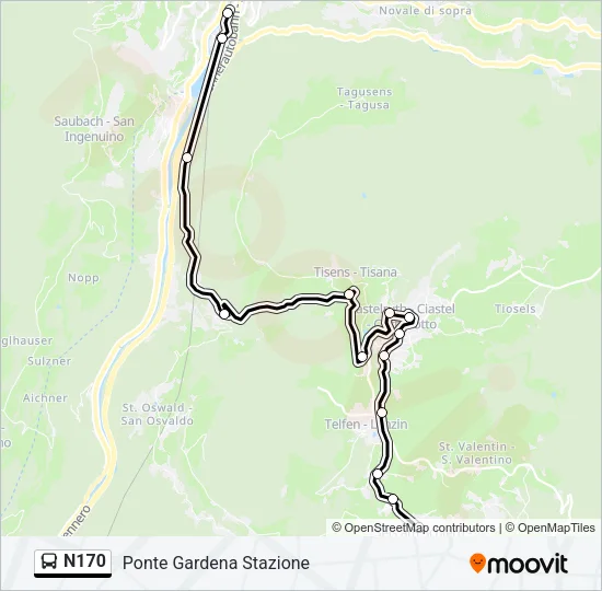 N170 Bus Line Map