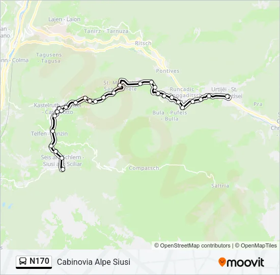 N170 Bus Line Map