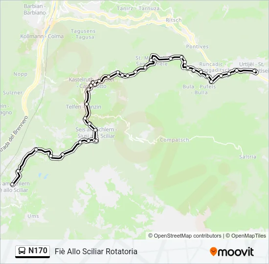 N170 Bus Line Map