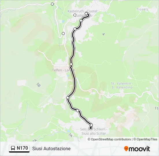 N170 Bus Line Map