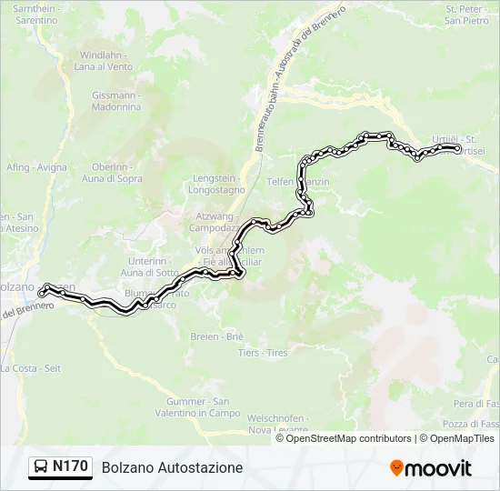 N170 Bus Line Map